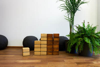 Une pile de blocs d'équilibre.