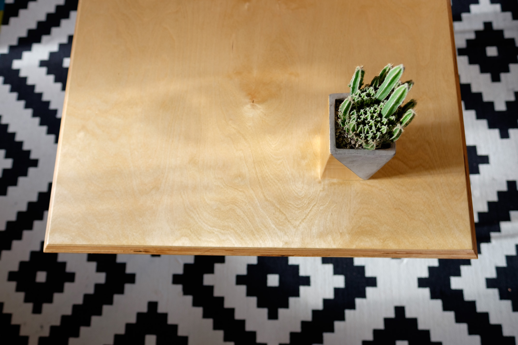 Table top view where you see the wood grain.