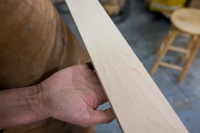 A flat piece of wood ready to become a display.