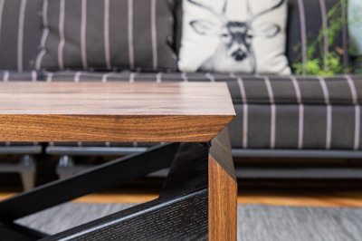 A side view of the 45 bevel and hinge mechanism.